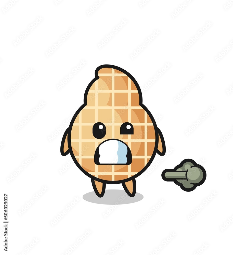 the illustration of the peanut cartoon doing fart the illustration of the peanut cartoon doing fart
