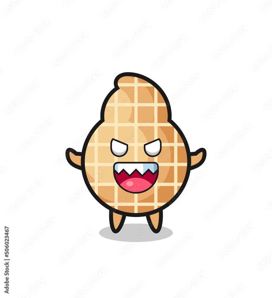 illustration of evil peanut mascot character