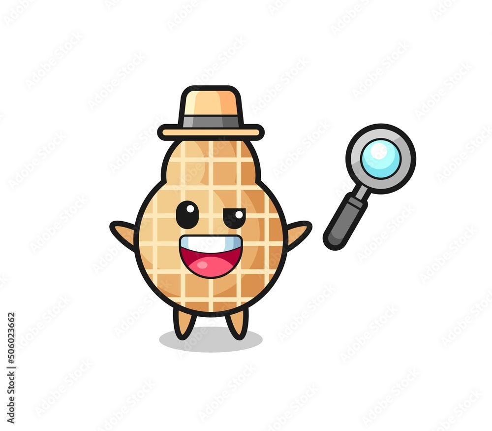 illustration of the peanut mascot as a detective who manages to solve a case illustration of the peanut mascot as a detective who manages to solve a case