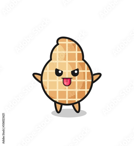 naughty peanut character in mocking pose