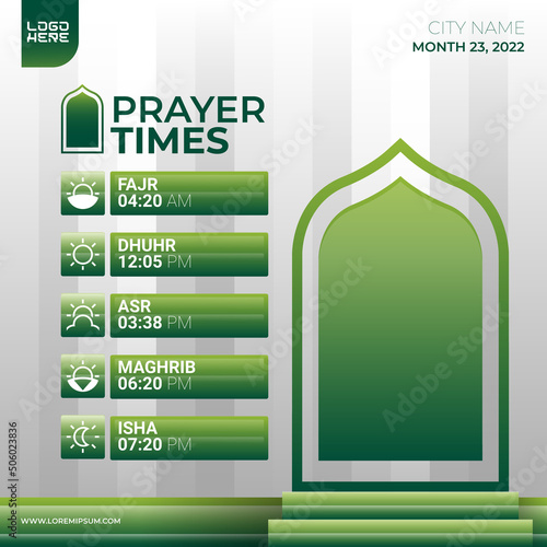 Islamic prayer time schedule design for social media