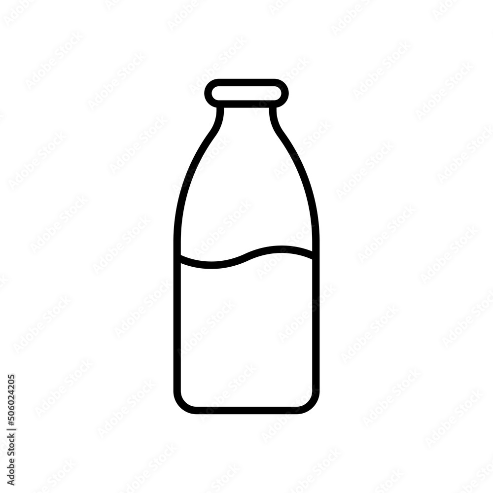 Milk in bottle line icon Milk in bottle line icon