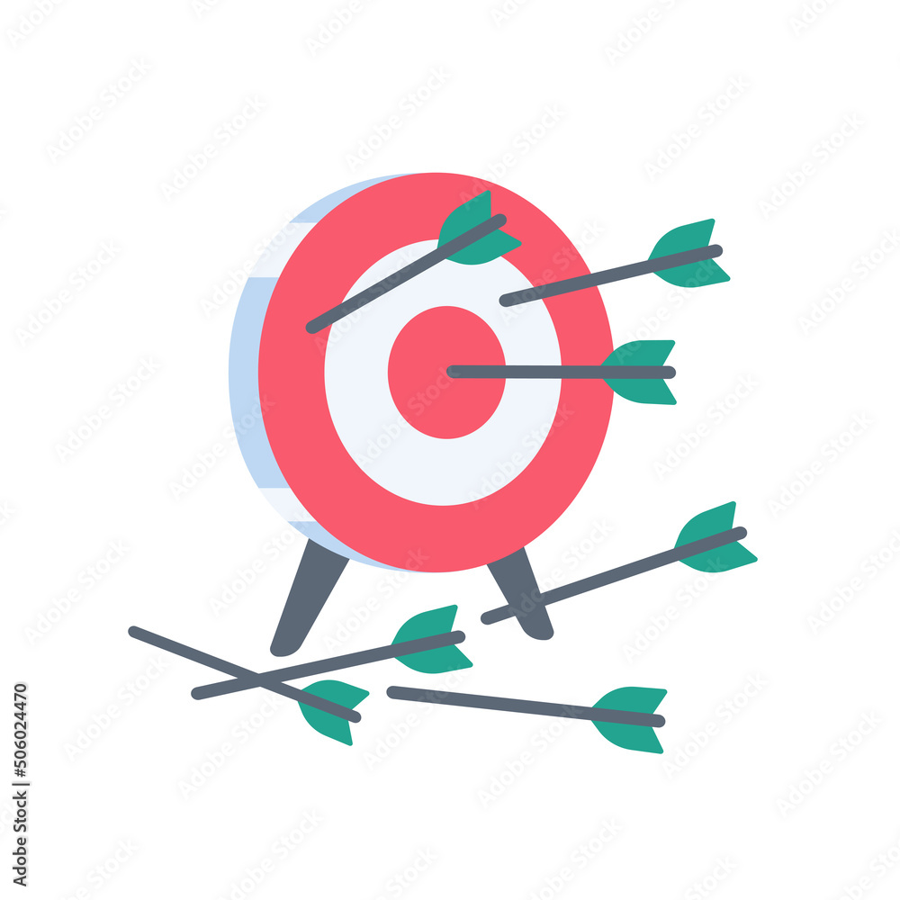 Arrows shot to the center of the target. business goal setting concept Arrows shot to the center of the target. business goal setting concept
