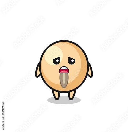 disappointed expression of the soy bean cartoon