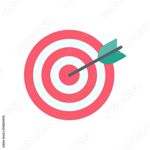 Arrows shot to the center of the target. business goal setting concept