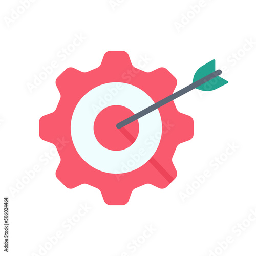 Arrows shot to the center of the target. business goal setting concept