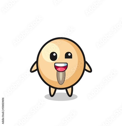 illustration of an soy bean character with awkward poses