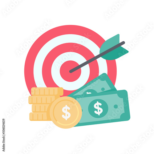 target on mobile phone The concept of achieving financial goals