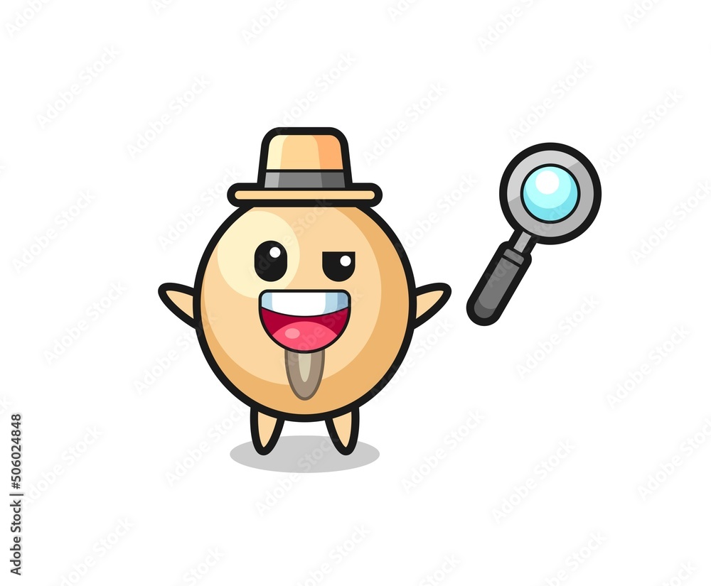 illustration of the soy bean mascot as a detective who manages to solve a case illustration of the soy bean mascot as a detective who manages to solve a case