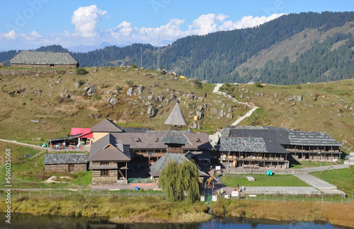 View of Parashar rishi temple located at an altitude of 2,730 meters in District Mandi, Himachal Pradesh 