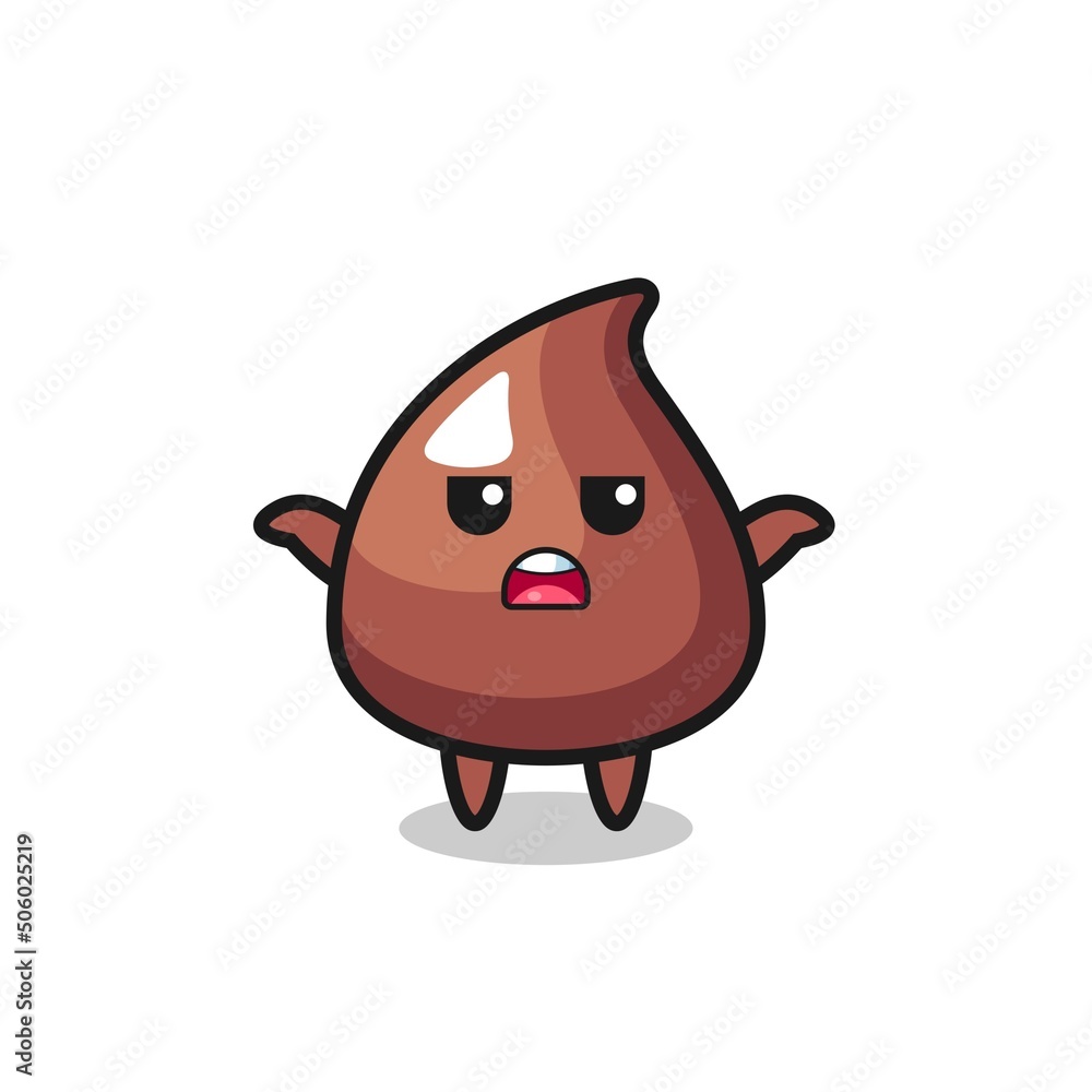 choco chip mascot character saying I do not know choco chip mascot character saying I do not know