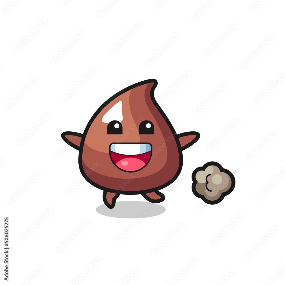 the happy choco chip cartoon with running pose the happy choco chip cartoon with running pose