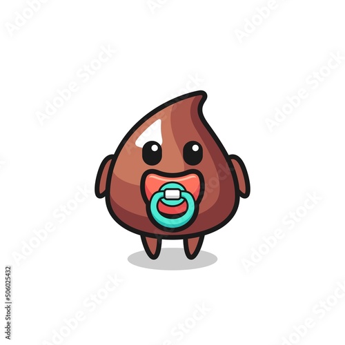 baby choco chip cartoon character with pacifier