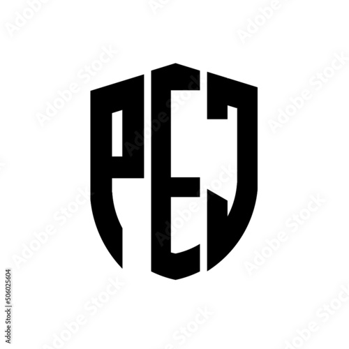 PEJ letter logo design. PEJ modern letter logo with black background. PEJ creative  letter logo. simple and modern letter logo. vector logo modern alphabet font overlap style. Initial letters PEJ  photo