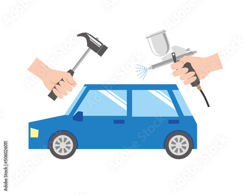 車の板金塗装のイメージイラスト