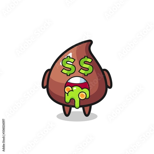 choco chip character with an expression of crazy about money