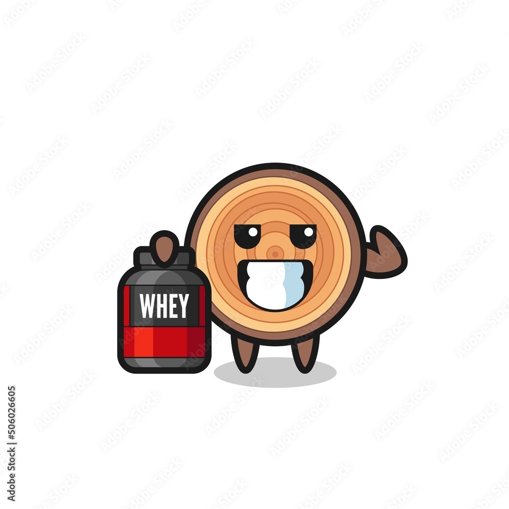 the muscular wood grain character is holding a protein supplement the muscular wood grain character is holding a protein supplement