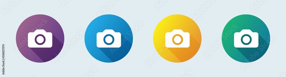 Photo camera icon set in flat style. Vector illustration. Photo camera icon set in flat style. Vector illustration.