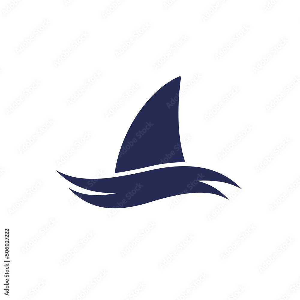 Shark fin icon on white Shark fin icon on white