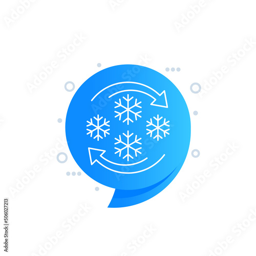 refreezing line icon with arrows