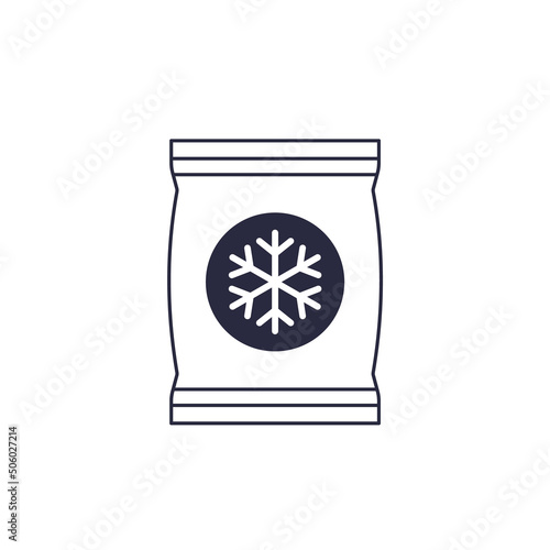 frozen bag icon, vector art