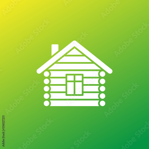 cabin icon, wooden hut vector