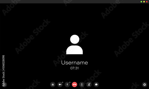 Online conference concept. Video call app mockup
