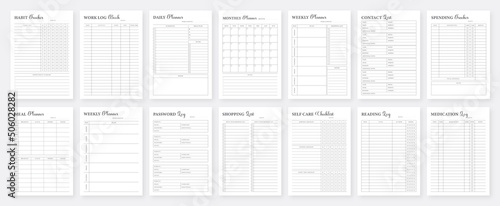 Fotografia Daily, weekly and monthly planner template design collection set