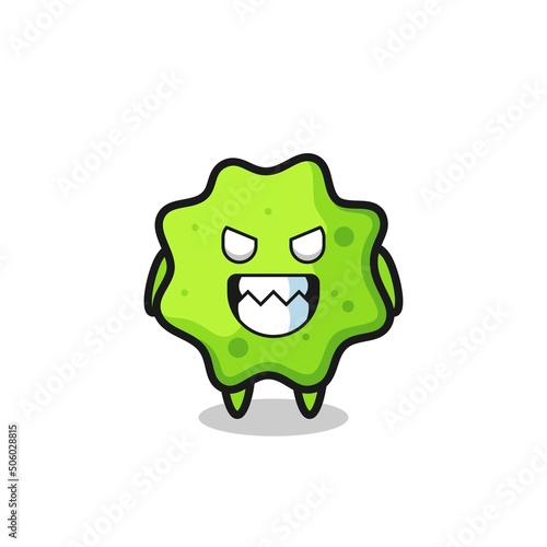 evil expression of the splat cute mascot character
