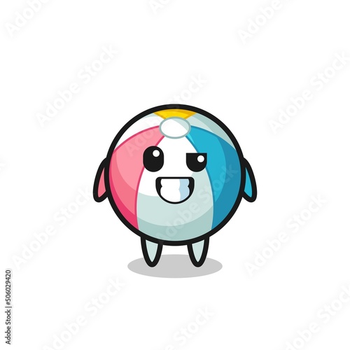 cute beach ball mascot with an optimistic face