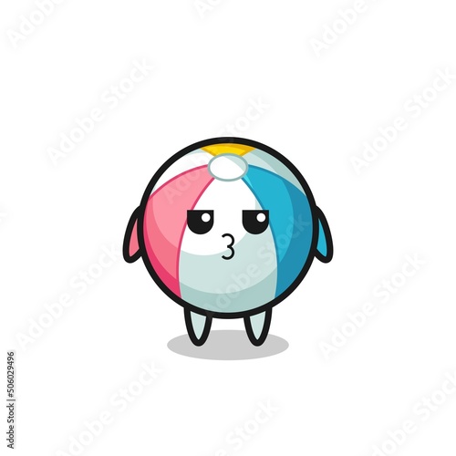 the bored expression of cute beach ball characters