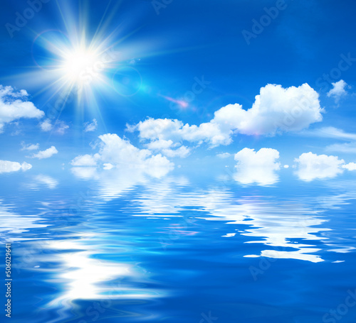 Sunny background, blue sky ...