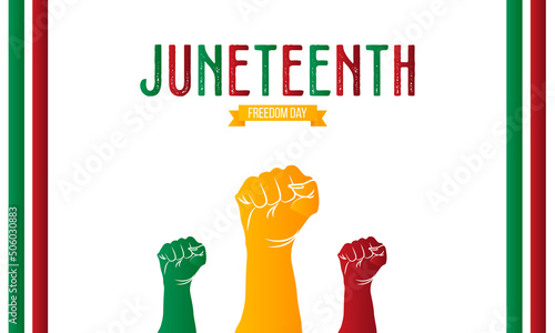 Juneteenth Freedom Day poster, celebrate freedom, emancipation day on 19 June, African-American history and heritage.
