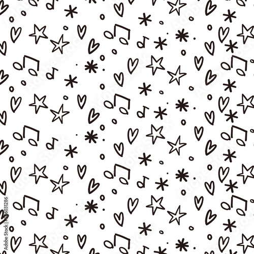 Seamless Cute Doodle Pattern - Vector