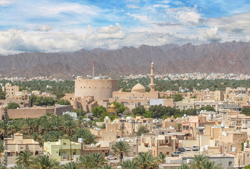 Nizwa, Oman - famous for its fortress and part of an amazing oasis full of palms and bananas, Nizwa is one of the most scenographic villages in Oman 