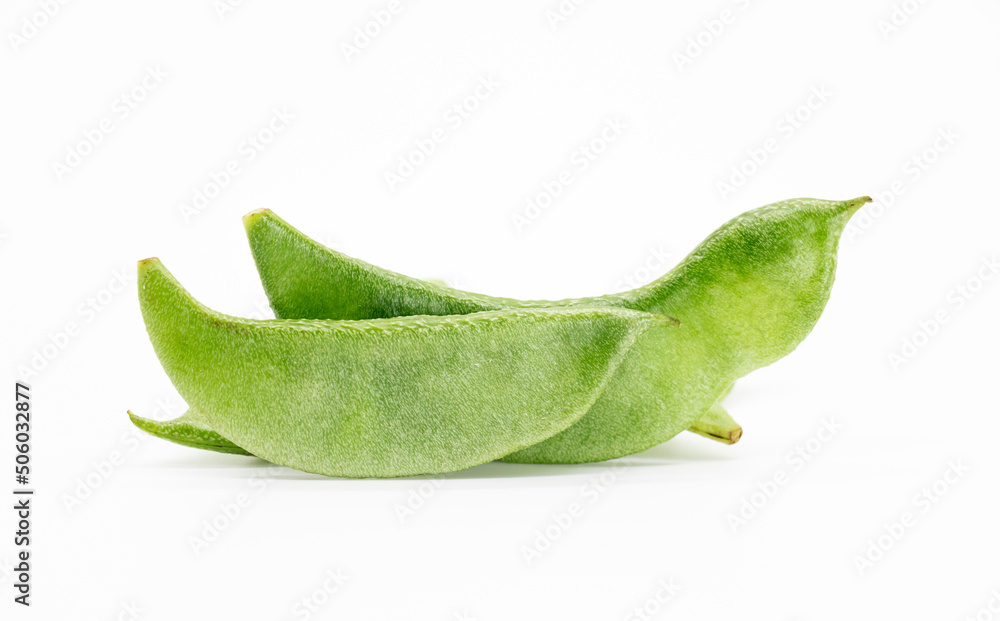 Lima beans or Hyacinth beans isolate on white background Lima beans or Hyacinth beans isolate on white background