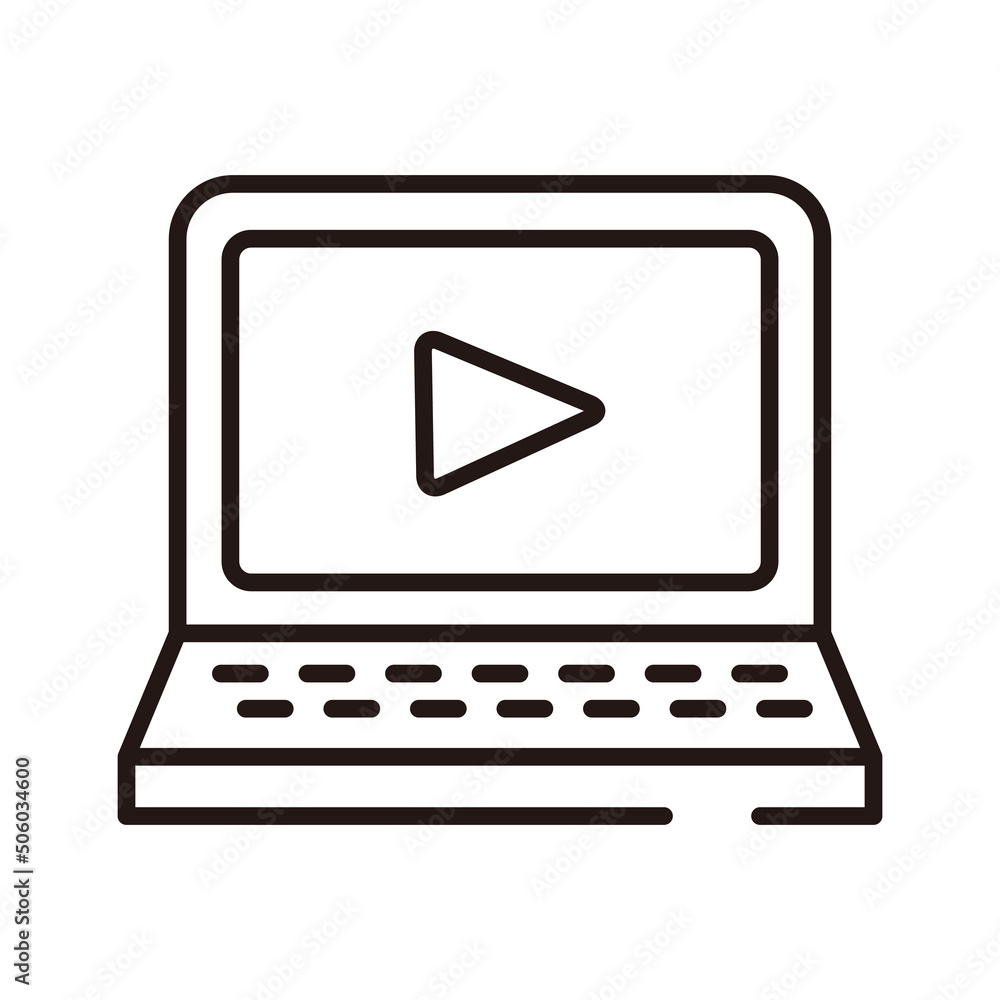 Vector illustrations of laptop and videos. Vector illustrations of laptop and videos.
