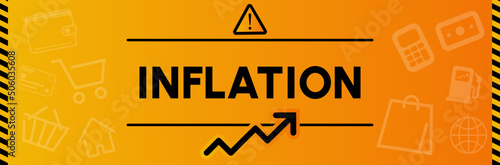 Inflation - banner - illustrations and pictograms - economic crisis