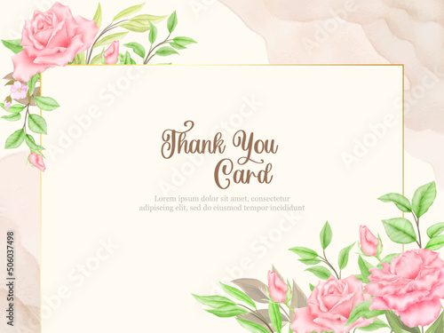 Thankyou Card Floral Vector Template