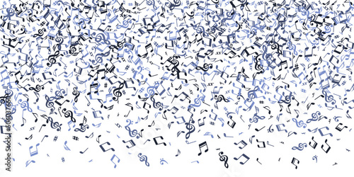 Musical notes cartoon vector backdrop. Melody