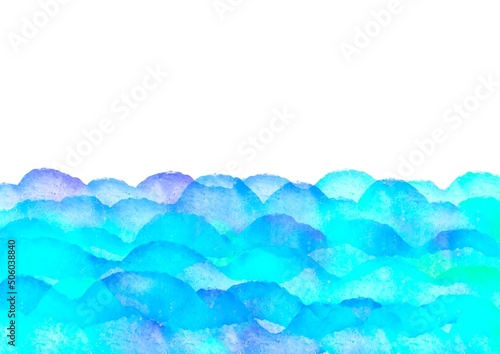 水彩タッチの海のイラスト