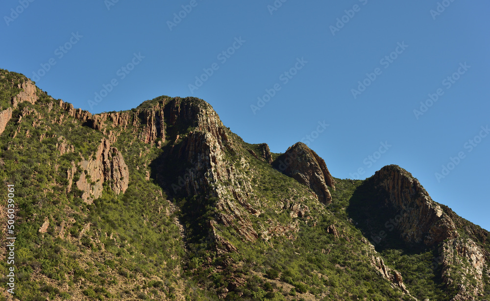 A rugged mountain ridge in the Langeberg mountains in the Karoo of South Africa A rugged mountain ridge in the Langeberg mountains in the Karoo of South Africa