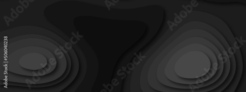 Luxury Papercut multi layers 3D dark gray color texture vector background. Abstract modern geometric shape multi layer 3d papercut luxury background with multi color elements, topography map concept.