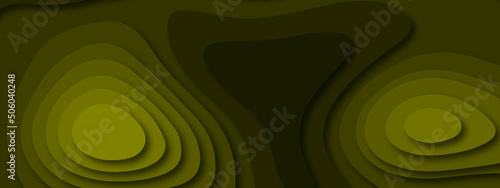 Luxury Papercut green layers 3D dark gray color texture vector background. Abstract modern geometric shape multi layer 3d papercut luxury background with multi color elements, topography map concept.
