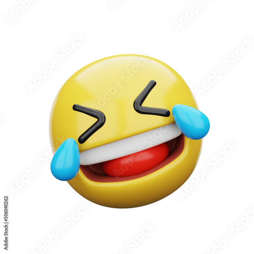 Canvas Print 3d emoji Rolling on the Floor Laughing