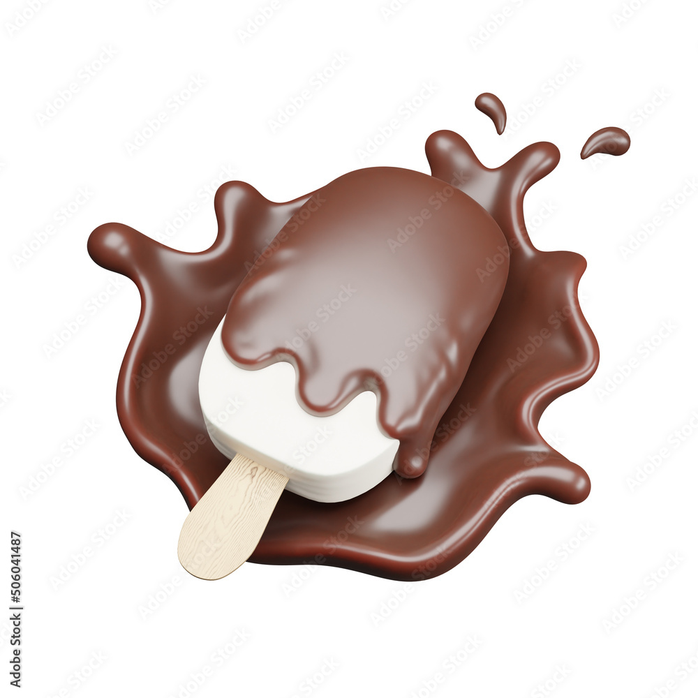 44. Milk chocolate ice bar chocolate splash, 3D Rendering, 3D illustration 44. Milk chocolate ice bar chocolate splash, 3D Rendering, 3D illustration