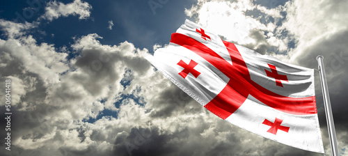 Fotografie The flag of Georgia  is one of the national symbols of Georgia