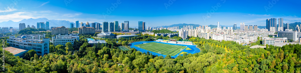 Urban environment of Tonglu County Gymnasium, Zhejiang province, China