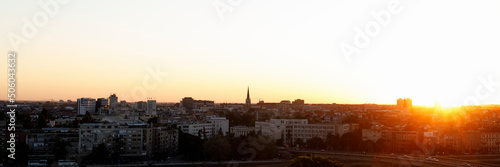 Cityscape of Novi Sad city  Serbia during sunset