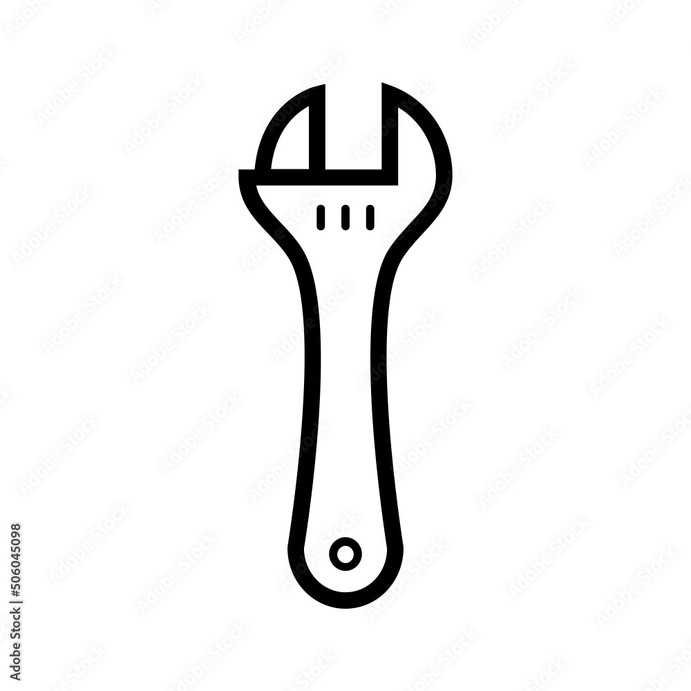 Black line icon for Monkey Wrench Black line icon for Monkey Wrench